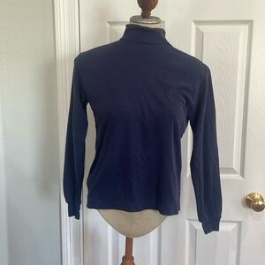 Vintage 90s Bar Harbor sportswear navy blue turtleneck top cotton women’s size M